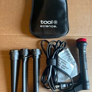 NWoT Tool Science No tangle corded Ceramic Hair Wand with 3 attachments and case